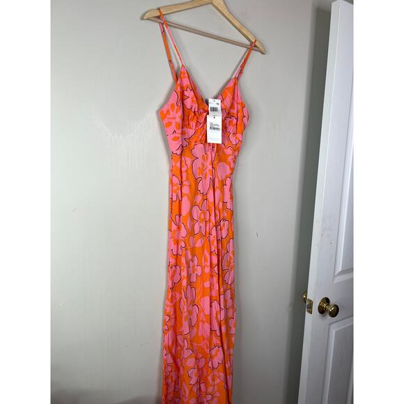 NWT Faithfull The Brand Shayna Paraiso Ruched Floral Midi Dress Multi Color - Picture 3 of 7